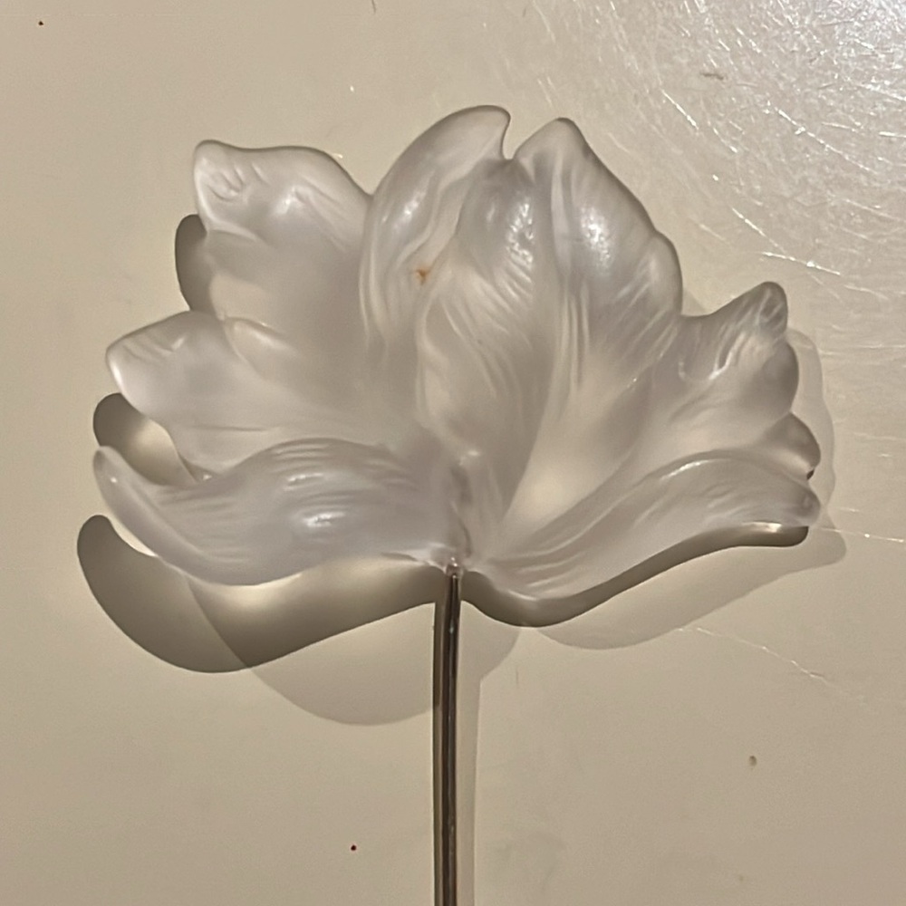 Vintage Lucite Frosted Floral Stick Pin Brooch